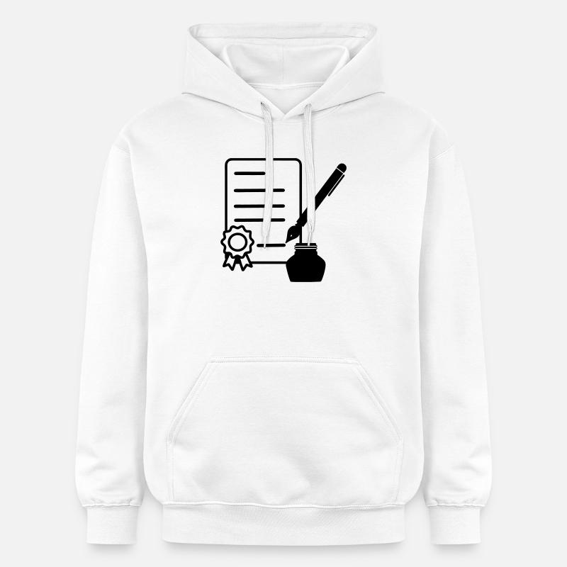 Contrat avec joint laqué - Sweat à capuche Softstyle® Gildan Unisexe - blanc