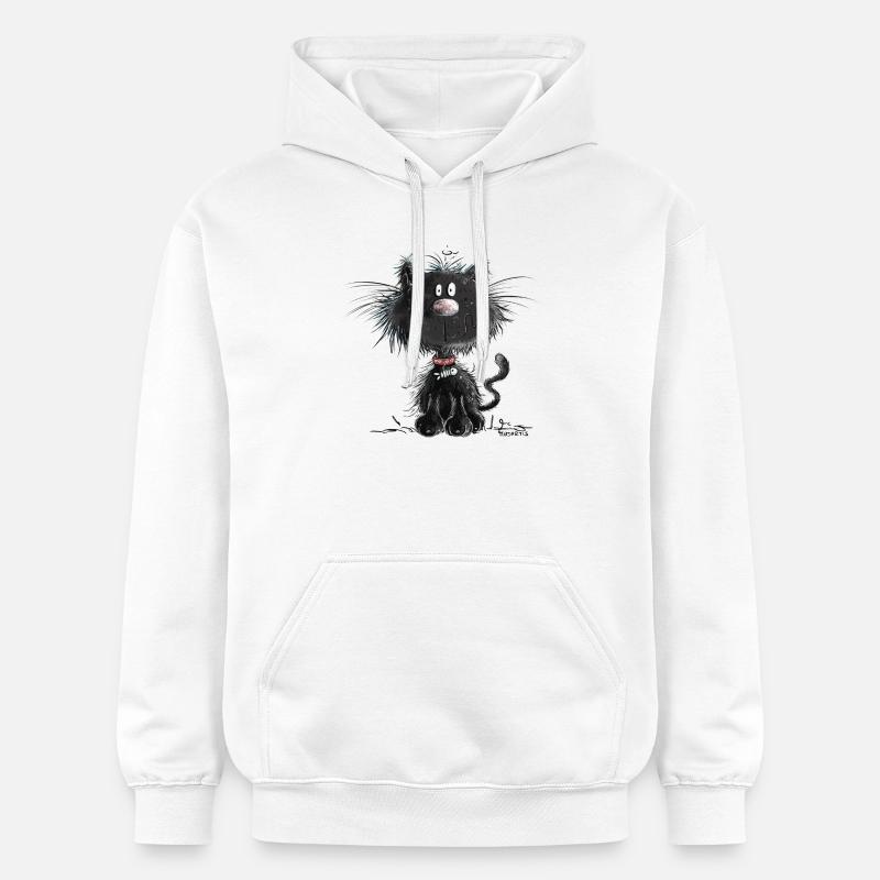 Droll Black Cat - Sweat à capuche Softstyle® Gildan Unisexe - blanc