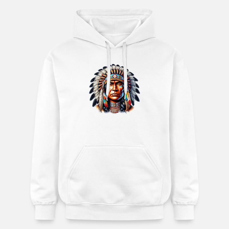 Amérindien Peau rouge d’Amérique - Sweat à capuche Softstyle® Gildan Unisexe - blanc