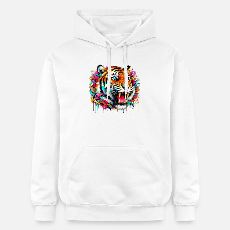 Tigre - Sweat à capuche Softstyle® Gildan Unisexe - blanc