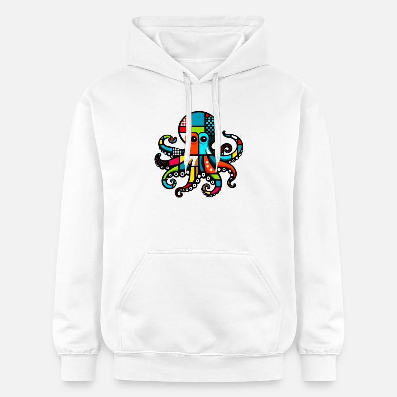 Pieuvre - Sweat à capuche Softstyle® Gildan Unisexe - blanc