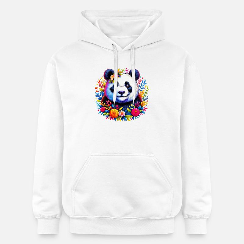 Panda - Sweat à capuche Softstyle® Gildan Unisexe - blanc