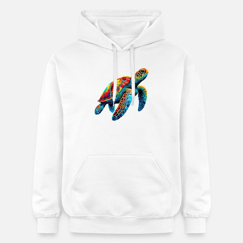 Tortue - Sweat à capuche Softstyle® Gildan Unisexe - blanc