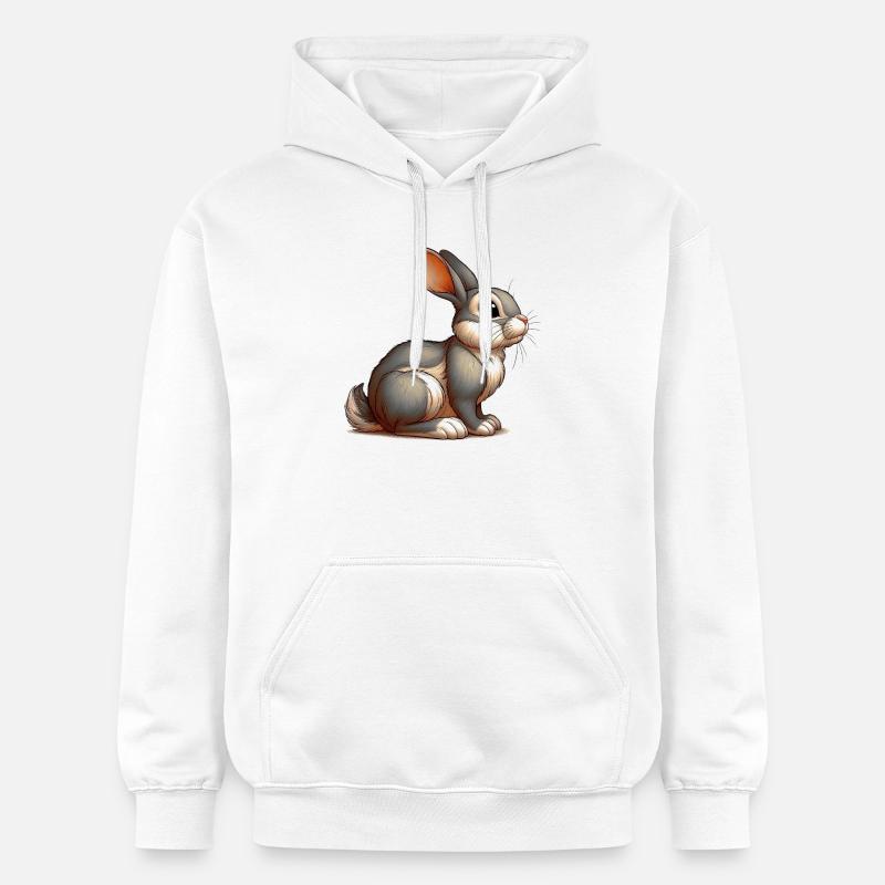 Lapin - Sweat à capuche Softstyle® Gildan Unisexe - blanc