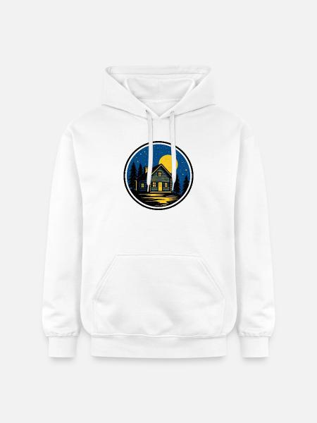 Night in cabin 1 - Gildan Unisex Softstyle® Midweight Hoodie - white