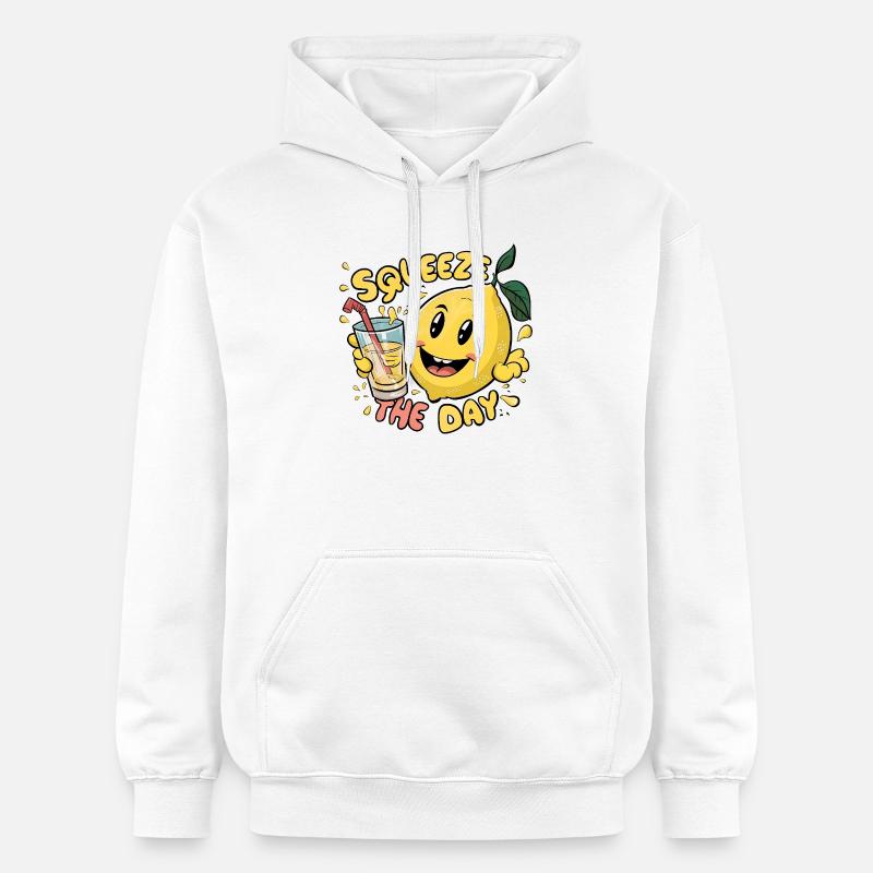 Presser le jour Citron Dessin animé - Sweat à capuche Softstyle® Gildan Unisexe - blanc