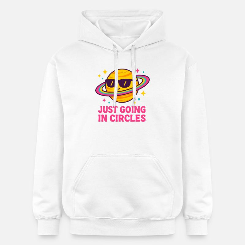 Planète galactique avec lunettes de soleil - Sweat à capuche Softstyle® Gildan Unisexe - blanc