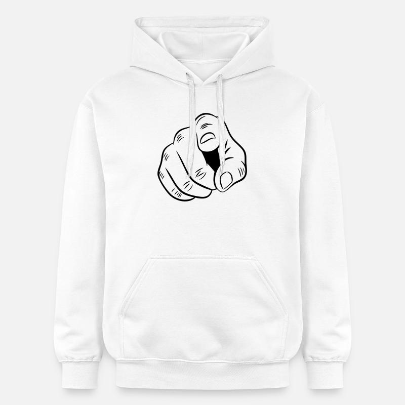 Illustration de main pointée - Sweat à capuche Softstyle® Gildan Unisexe - blanc
