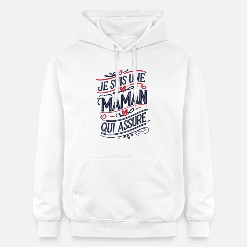 Ich bin eine Mutter, die versichert - Gildan Unisex Softstyle® Midweight Hoodie - Weiß