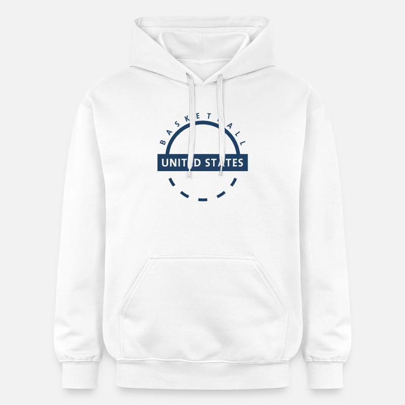 Basket-ball US Emblem Arc Logo - Sweat à capuche Softstyle® Gildan Unisexe - blanc