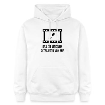 Altes Foto Spermium Filmstreifen Lustig Spruch - Gildan Unisex Softstyle® Midweight Hoodie - Weiß - Vorne - Liana (172cm) & Jaron (178cm)