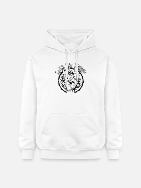 LOUD AND PROUD - Metal black - Gildan Unisex Softstyle® Midweight Hoodie - white