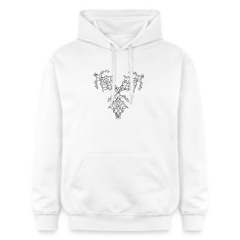 Motifs géométriques - Sweat à capuche Softstyle® Gildan Unisexe - blanc - Devant - Liana (172cm) & Jaron (178cm)