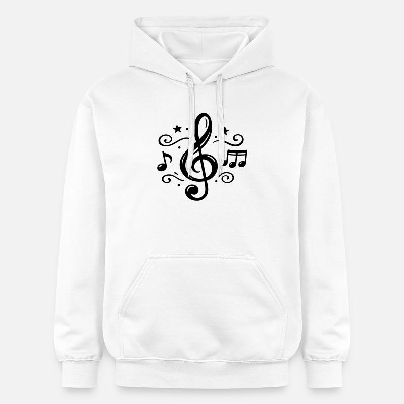 Notes musicales de clé - Sweat à capuche Softstyle® Gildan Unisexe - blanc