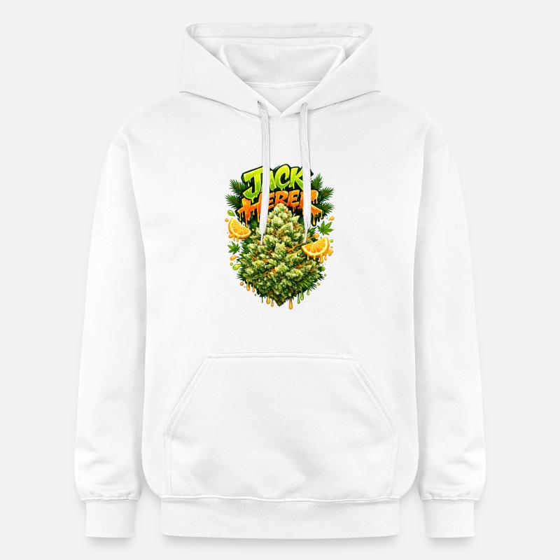 Graffiti en pins Jack Herer - Sweat à capuche Softstyle® Gildan Unisexe - blanc