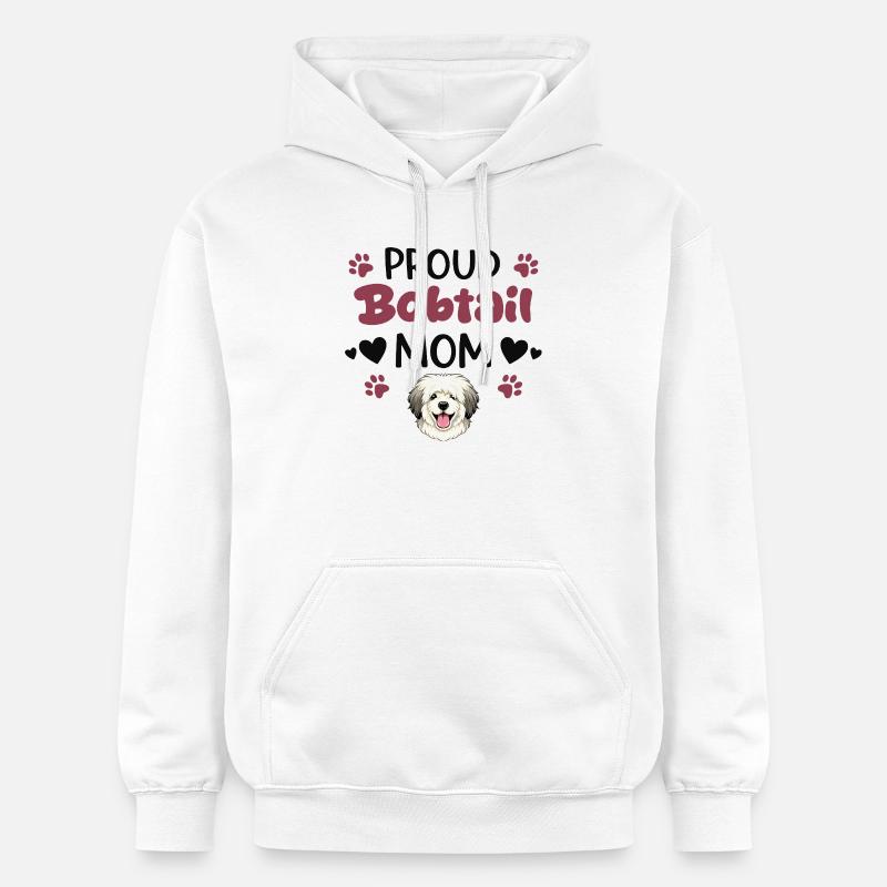  Stolze Bobtail Mutter, Alter Englischer - Gildan Unisex Softstyle® Midweight Hoodie - Weiß