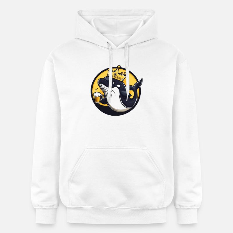 Bière baleine drôle - Sweat à capuche Softstyle® Gildan Unisexe - blanc