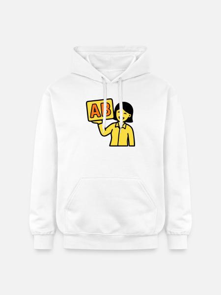 Teacher Elementary School ABC Vector - Gildan Unisex Softstyle® Midweight Hoodie - white