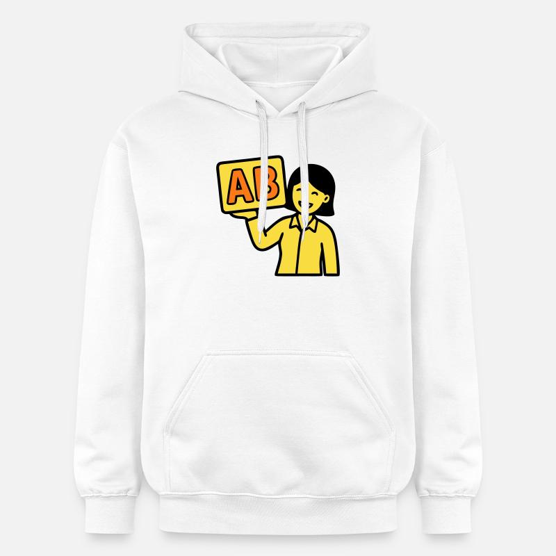 Lehrerin Grundschule ABC Vektor - Gildan Unisex Softstyle® Midweight Hoodie - Weiß