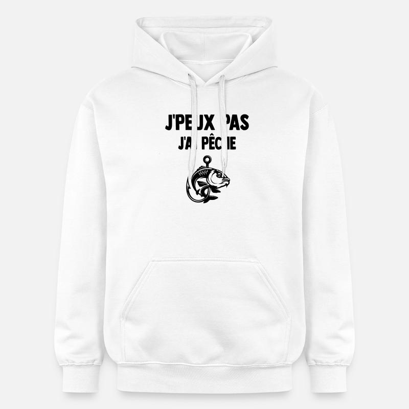 JE_PEUX_PAS_J-AI_Pche - Sweat à capuche Softstyle® Gildan Unisexe - blanc