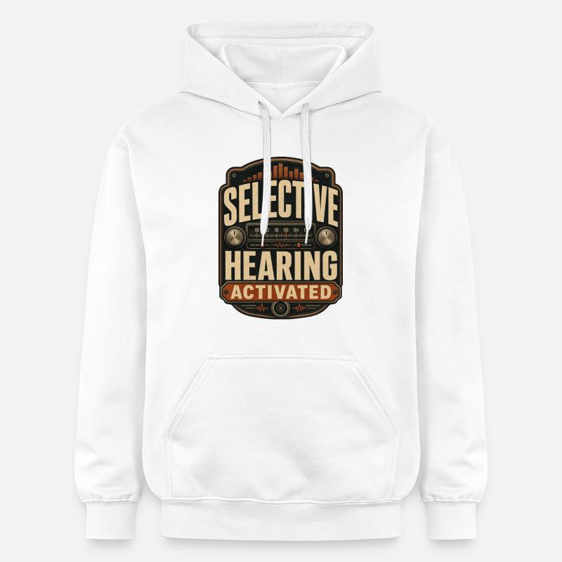 Activation de l’audition sélective - Sweat à capuche Softstyle® Gildan Unisexe - blanc
