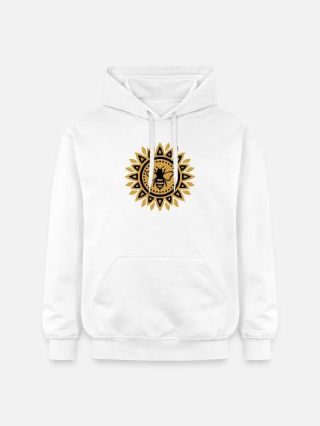 Mandala Bee Boho Yoga Beekeeping Bees - Gildan Unisex Softstyle® Midweight Hoodie - white