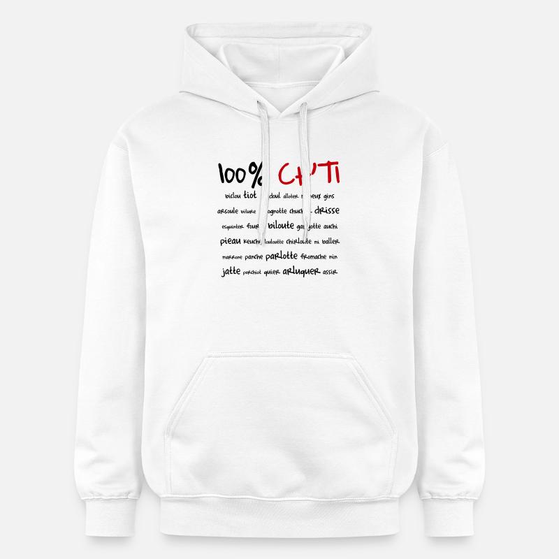 100% Ch'ti - Sweat à capuche Softstyle® Gildan Unisexe - blanc