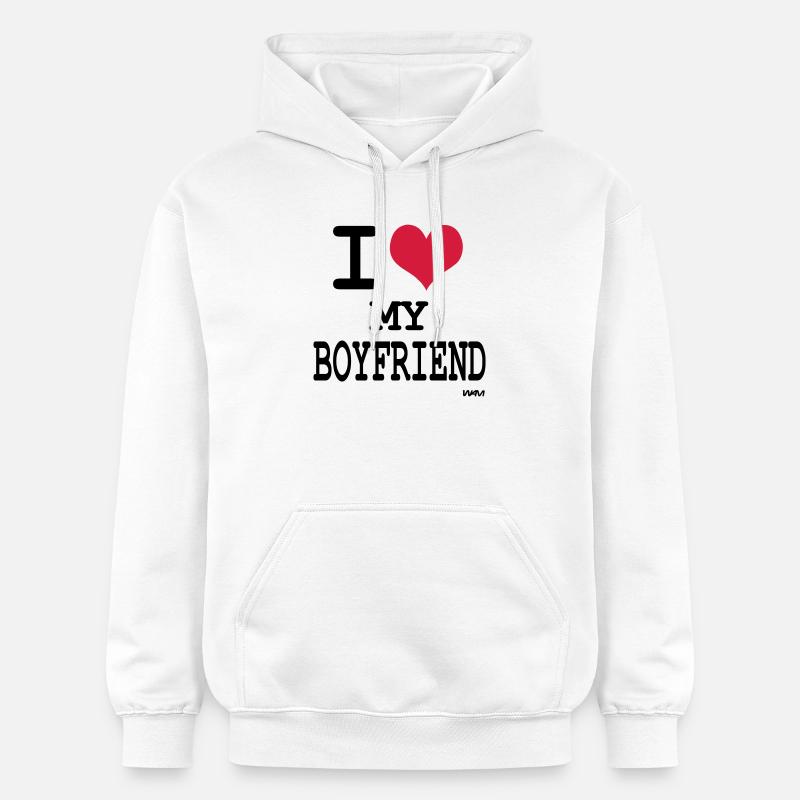 J'aime mon garçon - Sweat à capuche Softstyle® Gildan Unisexe - blanc