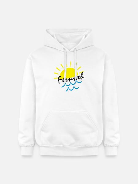 Sunrise Ocean – Sonne & Wellen Icon - Gildan Unisex Softstyle® Midweight Hoodie - Weiß