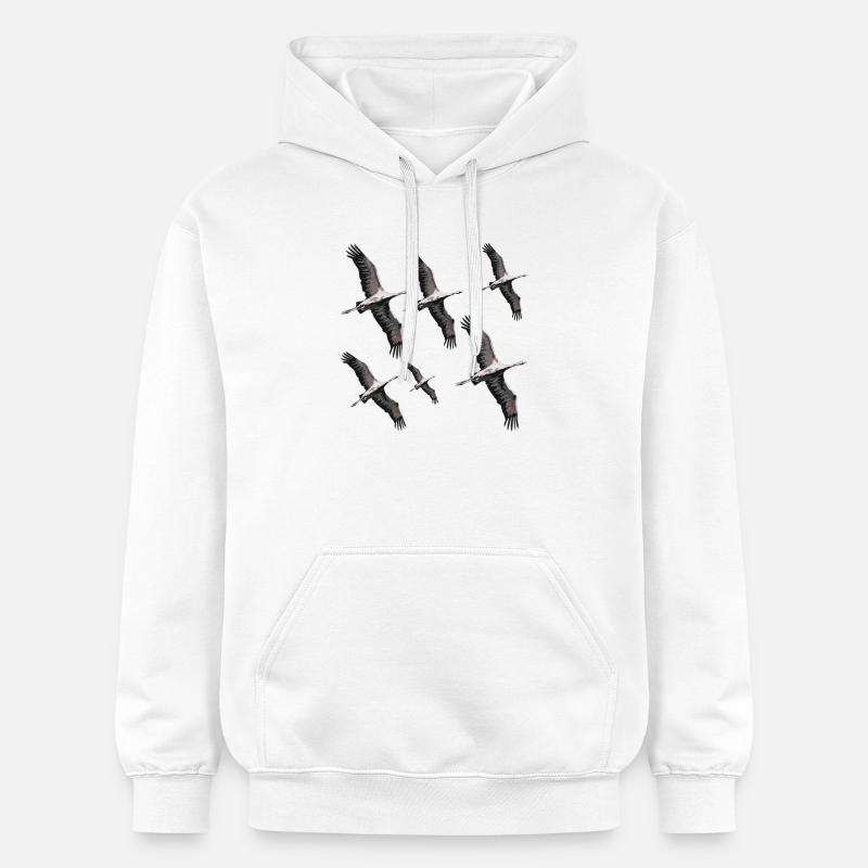 Grues migratrices d’oiseaux - Sweat à capuche Softstyle® Gildan Unisexe - blanc