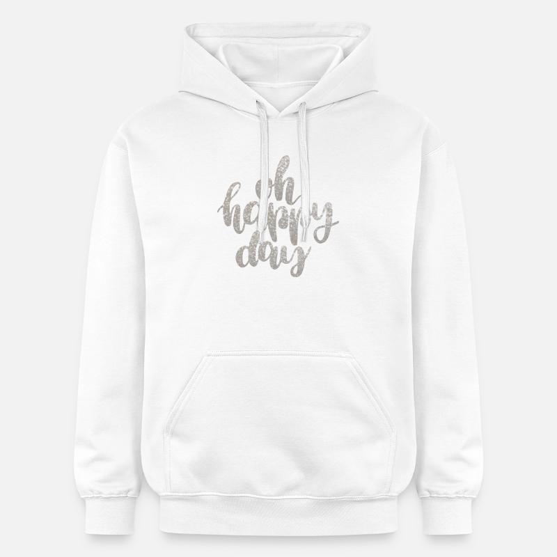 Lettrage scintillant pour les vacances - Sweat à capuche Softstyle® Gildan Unisexe - blanc