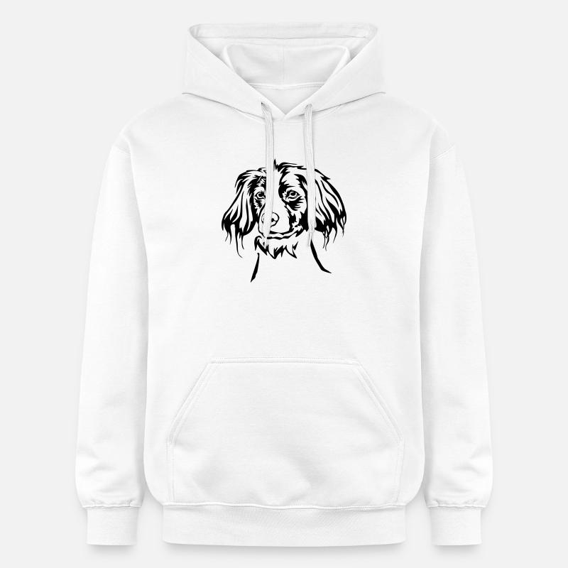 Tête Epagneul Bretonne - Sweat à capuche Softstyle® Gildan Unisexe - blanc