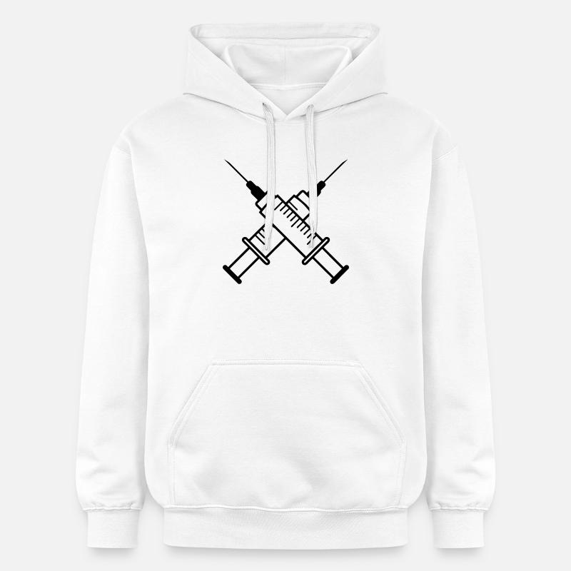 Deux seringues - Sweat à capuche Softstyle® Gildan Unisexe - blanc