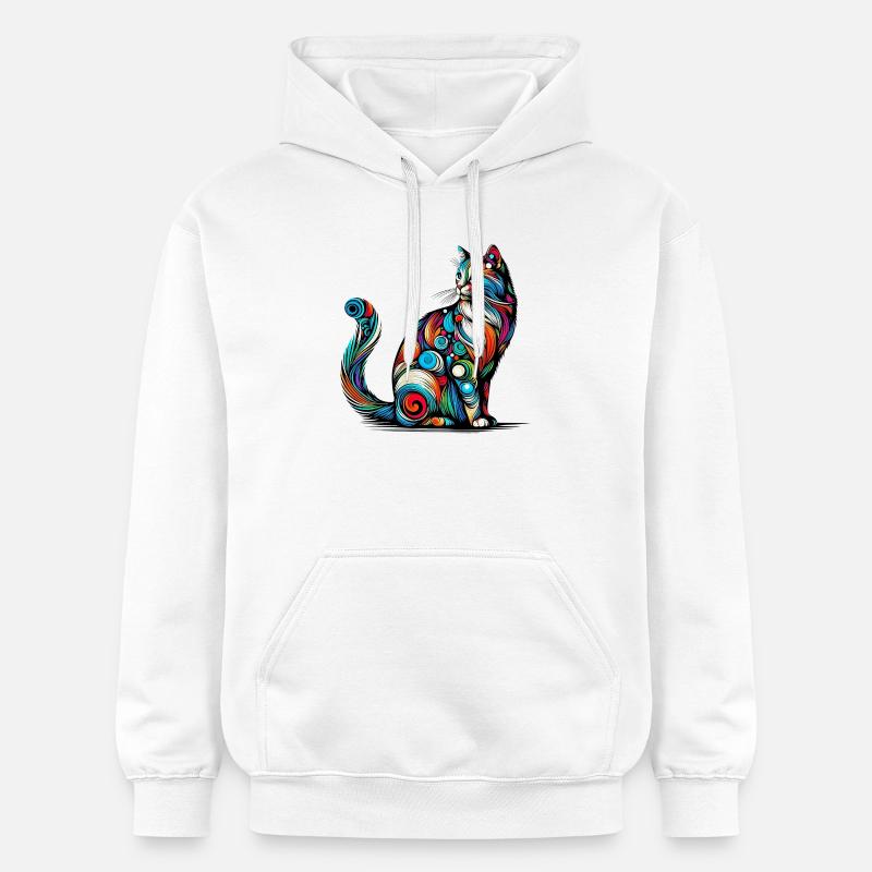 Chat - Sweat à capuche Softstyle® Gildan Unisexe - blanc