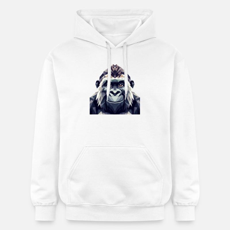Un singe de style polygonal - Sweat à capuche Softstyle® Gildan Unisexe - blanc