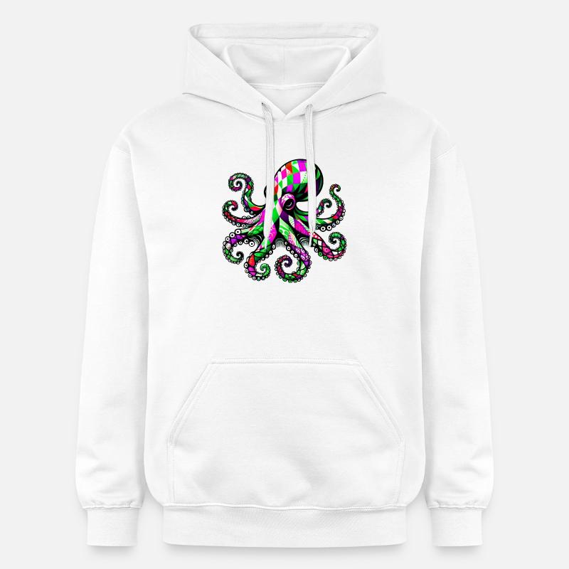 Pieuvre - Sweat à capuche Softstyle® Gildan Unisexe - blanc
