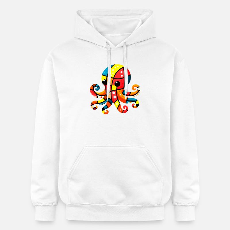 Pieuvre - Sweat à capuche Softstyle® Gildan Unisexe - blanc