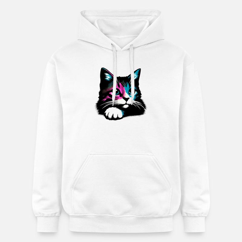 Chat - Sweat à capuche Softstyle® Gildan Unisexe - blanc