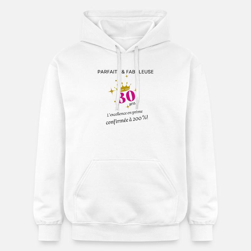 30 ans parfaite et fabuleuse - Sweat à capuche Softstyle® Gildan Unisexe - blanc