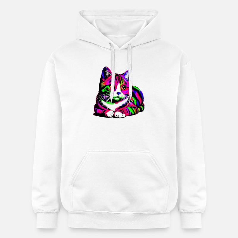 Chat - Sweat à capuche Softstyle® Gildan Unisexe - blanc