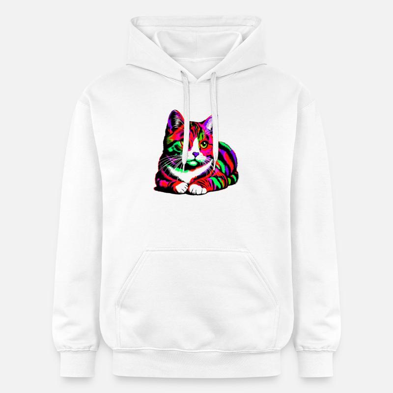 Chat - Sweat à capuche Softstyle® Gildan Unisexe - blanc