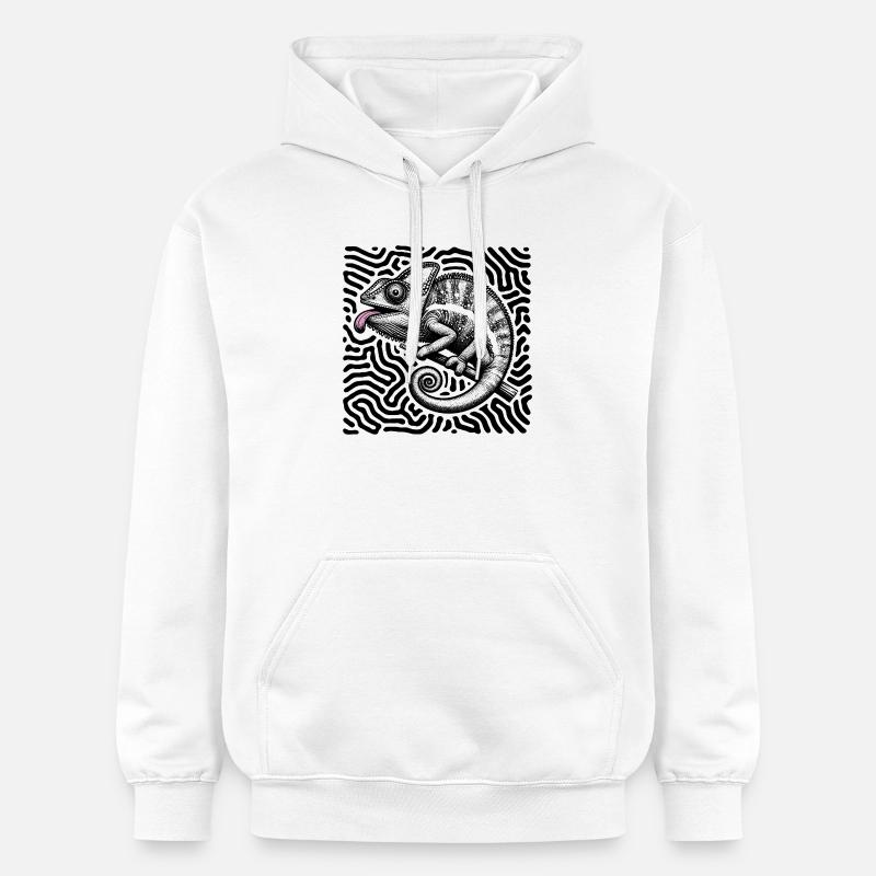 Caméléon art tribal pastel - Sweat à capuche Softstyle® Gildan Unisexe - blanc