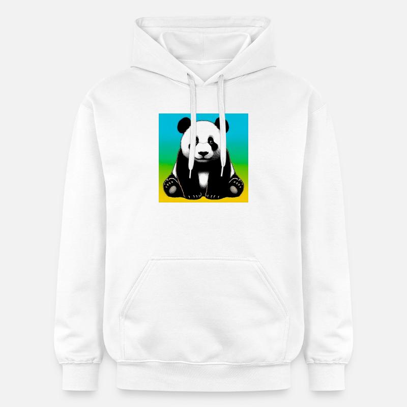panda - Sweat à capuche Softstyle® Gildan Unisexe - blanc