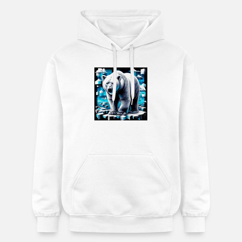 ours blanc - Sweat à capuche Softstyle® Gildan Unisexe - blanc