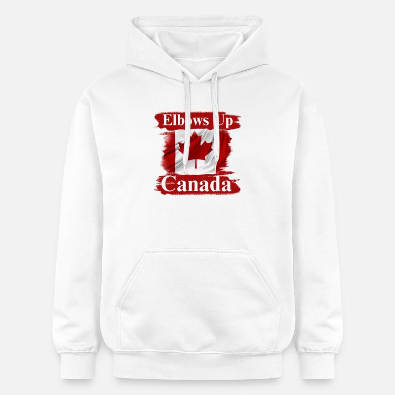 T-shirt de protestation Elbows Up Canada - Sweat à capuche Softstyle® Gildan Unisexe - blanc