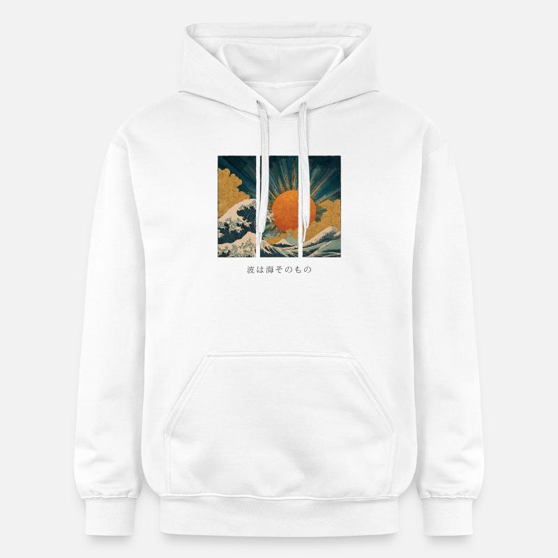 La vague, c’est la mer elle-même - Sweat à capuche Softstyle® Gildan Unisexe - blanc