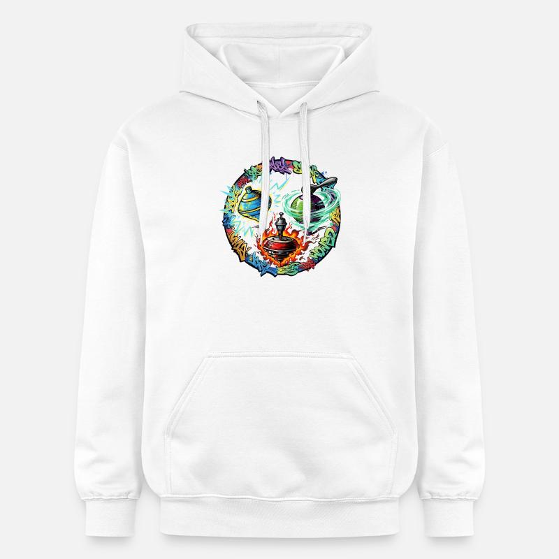 Cercle de graffitis de feu Yoyo - Sweat à capuche Softstyle® Gildan Unisexe - blanc