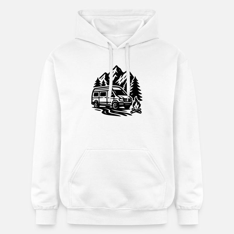 Camping - Sweat à capuche Softstyle® Gildan Unisexe - blanc