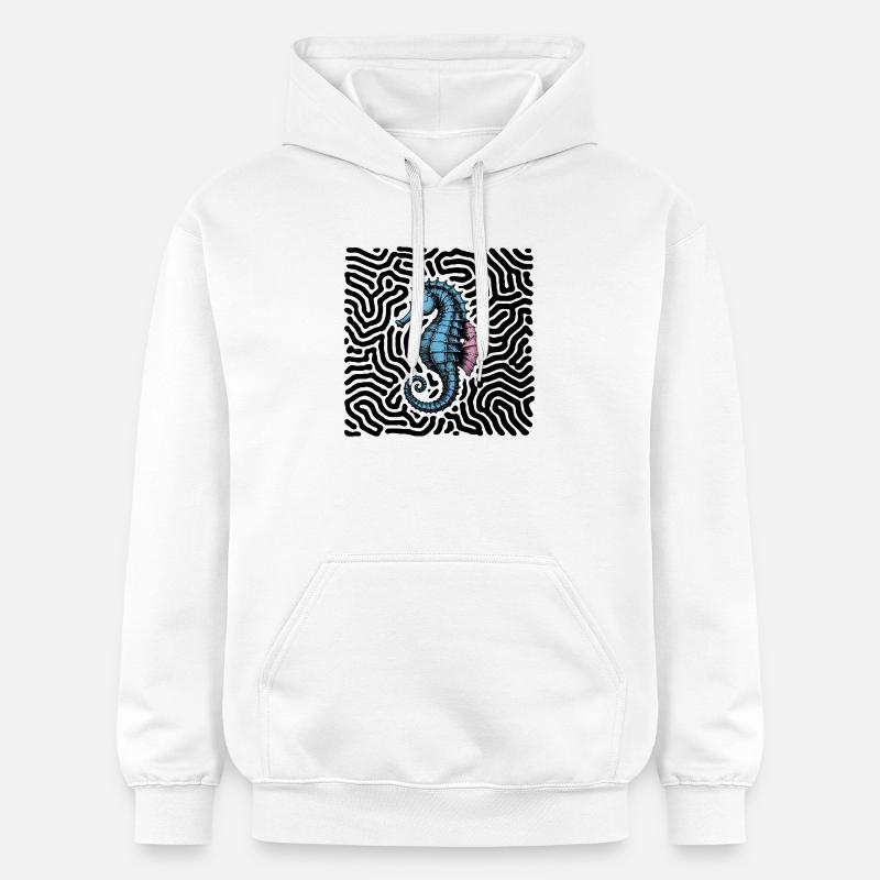 Hippocampe - Sweat à capuche Softstyle® Gildan Unisexe - blanc