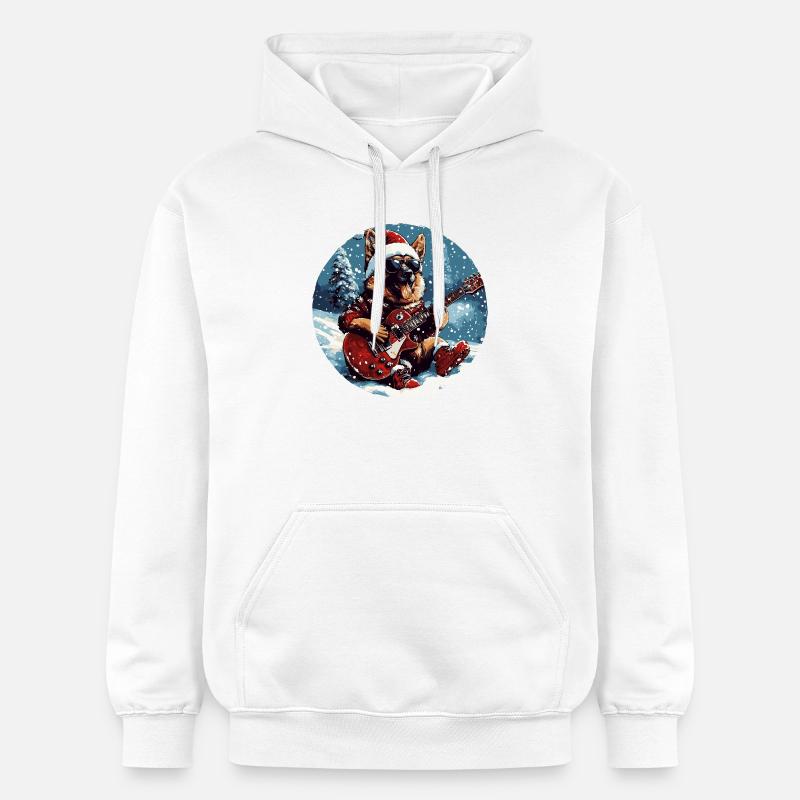 Guitare de Noël berger allemand - Sweat à capuche Softstyle® Gildan Unisexe - blanc